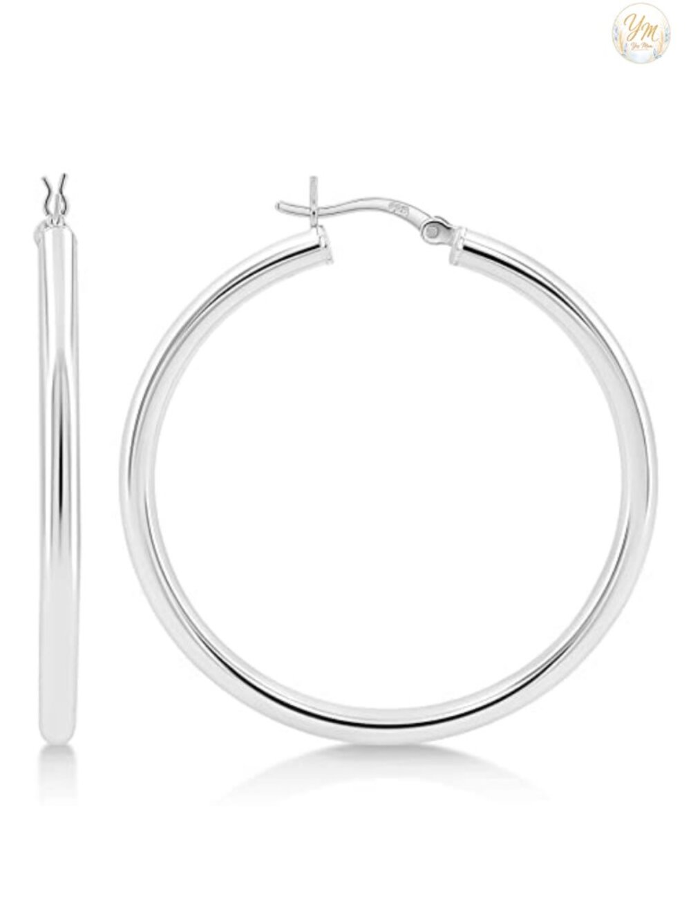 3mm 925 Sterling Silver Hoop Earrings Hypoallergenic Lightweight
